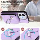 For Honor 400 Lite Global / X70i Organ Card Bag Ring Holder PU Phone Case(Purple) - 3