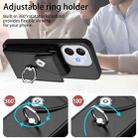For Honor 400 Lite Global / X70i Organ Card Bag Ring Holder PU Phone Case(Black) - 3