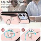 For Honor 400 Lite Global / X70i Organ Card Bag Ring Holder PU Phone Case(Pink) - 3