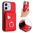 For Honor 400 Lite Global / X70i Organ Card Bag Ring Holder PU Phone Case(Red) - 2