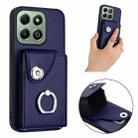 For Honor X6b 4G Organ Card Bag Ring Holder PU Phone Case(Blue) - 2