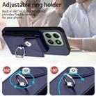 For Honor X6b 4G Organ Card Bag Ring Holder PU Phone Case(Blue) - 3