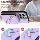 For Honor X6b 4G Organ Card Bag Ring Holder PU Phone Case(Purple) - 3