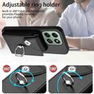 For Honor X6b 4G Organ Card Bag Ring Holder PU Phone Case(Black) - 3