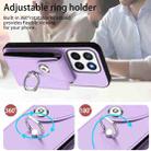 For Honor X8c 4G Organ Card Bag Ring Holder PU Phone Case(Purple) - 3