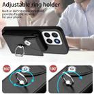 For Honor X8c 4G Organ Card Bag Ring Holder PU Phone Case(Black) - 3