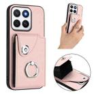 For Honor X8c 4G Organ Card Bag Ring Holder PU Phone Case(Pink) - 2