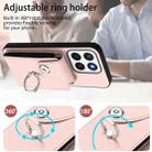 For Honor X8c 4G Organ Card Bag Ring Holder PU Phone Case(Pink) - 3
