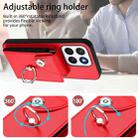 For Honor X8c 4G Organ Card Bag Ring Holder PU Phone Case(Red) - 3