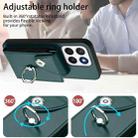 For Honor X8c 4G Organ Card Bag Ring Holder PU Phone Case(Green) - 3
