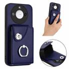 For Honor X60 / X9c Smart Organ Card Bag Ring Holder PU Phone Case(Blue) - 2