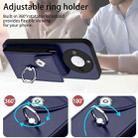 For Honor X60 / X9c Smart Organ Card Bag Ring Holder PU Phone Case(Blue) - 3