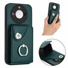 For Honor X60 / X9c Smart Organ Card Bag Ring Holder PU Phone Case(Green) - 2
