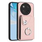 For Honor X60 Pro / X9c / Magic7 Lite Organ Card Bag Ring Holder PU Phone Case(Pink) - 1
