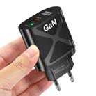 65W Gallium Nitride GaN389 USB + Type-C Fast Charging Charger, Plug Type:EU Plug(Black) - 1