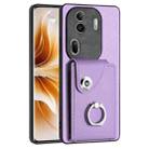 For OPPO Reno11 Pro Global Organ Card Bag Ring Holder PU Phone Case(Purple) - 1