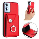 For OPPO Reno11 F Thai Version Organ Card Bag Ring Holder PU Phone Case(Red) - 2