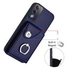 For OPPO A3 Pro Global / A3 Energy Organ Card Bag Ring Holder PU Phone Case(Blue) - 2