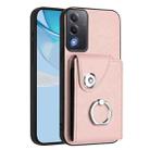 For OPPO A3 Pro Global / A3 Energy Organ Card Bag Ring Holder PU Phone Case(Pink) - 1