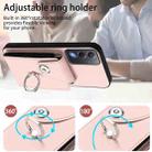 For OPPO A3 Pro Global / A3 Energy Organ Card Bag Ring Holder PU Phone Case(Pink) - 3