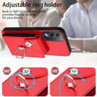 For OPPO A3 Pro Global / A3 Energy Organ Card Bag Ring Holder PU Phone Case(Red) - 3