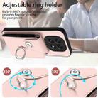 For OPPO A5 4G / F29 5G Organ Card Bag Ring Holder PU Phone Case(Pink) - 3
