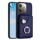 For OPPO A5 Energy / A5 Pro Global Organ Card Bag Ring Holder PU Phone Case(Blue) - 1