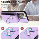 For OPPO A5 Energy / A5 Pro Global Organ Card Bag Ring Holder PU Phone Case(Purple) - 3