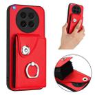 For OPPO Find X8s Organ Card Bag Ring Holder PU Phone Case(Red) - 2