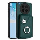 For OPPO Find X8s Organ Card Bag Ring Holder PU Phone Case(Green) - 1