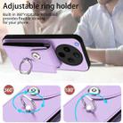 For OPPO Find X8s+ Organ Card Bag Ring Holder PU Phone Case(Purple) - 3