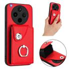 For OPPO Find X8s+ Organ Card Bag Ring Holder PU Phone Case(Red) - 2