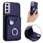 For OPPO Reno12 Pro Global Organ Card Bag Ring Holder PU Phone Case(Blue) - 2
