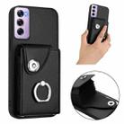 For OPPO Reno12 Pro Global Organ Card Bag Ring Holder PU Phone Case(Black) - 2