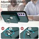 For OPPO Reno12 Pro Global Organ Card Bag Ring Holder PU Phone Case(Green) - 3