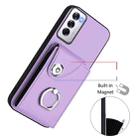 For OPPO Reno12 Global Organ Card Bag Ring Holder PU Phone Case(Purple) - 2