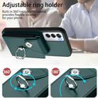 For OPPO Reno12 Global Organ Card Bag Ring Holder PU Phone Case(Green) - 3