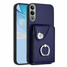 For OnePlus Nord CE4 Organ Card Bag Ring Holder PU Phone Case(Blue) - 1