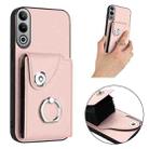 For OnePlus Nord CE4 Organ Card Bag Ring Holder PU Phone Case(Pink) - 2