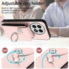 For OnePlus 13 5G Organ Card Bag Ring Holder PU Phone Case(Pink) - 3