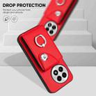 For OnePlus 13 5G Organ Card Bag Ring Holder PU Phone Case(Red) - 3