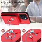 For OnePlus 13T Organ Card Bag Ring Holder PU Phone Case(Red) - 3