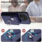 For OnePlus Ace 5 / 5 Pro / 13R Organ Card Bag Ring Holder PU Phone Case(Blue) - 3