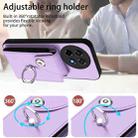 For OnePlus Ace 5 / 5 Pro / 13R Organ Card Bag Ring Holder PU Phone Case(Purple) - 3