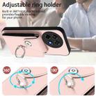 For OnePlus Ace 5 / 5 Pro / 13R Organ Card Bag Ring Holder PU Phone Case(Pink) - 3