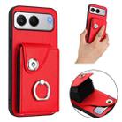 For OnePlus Nord 4 Organ Card Bag Ring Holder PU Phone Case(Red) - 2