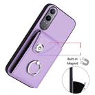 For OnePlus Nord CE4 Lite 5G / OPPO K12x Organ Card Bag Ring Holder PU Phone Case(Purple) - 2