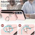 For OnePlus Nord CE4 Lite 5G / OPPO K12x Organ Card Bag Ring Holder PU Phone Case(Pink) - 3