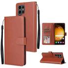 For Samsung Galaxy S24 Ultra 5G Multifunctional Horizontal Flip Leather Phone Case with Three Card Slot(Brown) - 1