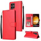 For Samsung Galaxy S24 Ultra 5G Multifunctional Horizontal Flip Leather Phone Case with Three Card Slot(Red) - 1